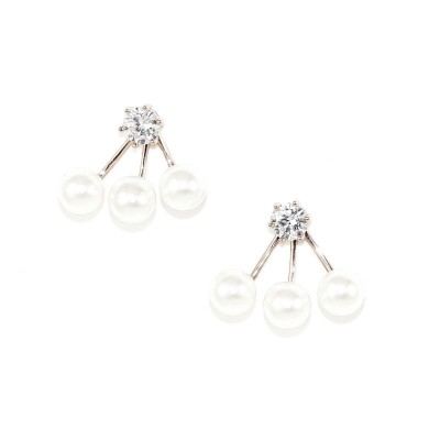 Gigi Bridal Earrings: Modernist Pearl + CA Stud Earring